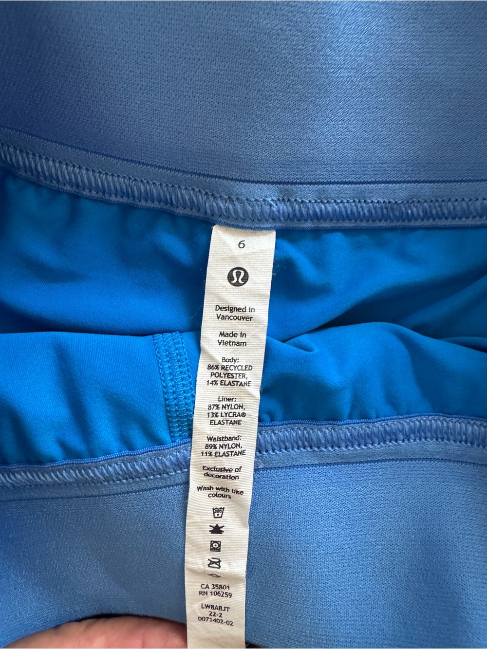 Lululemon Pace Rival Blue Athletic Tennis Golf Pickleball Skort Size 6 - Picture 4 of 8